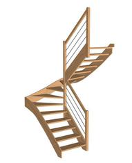 Escalier 2.4 tournant limon sur limon